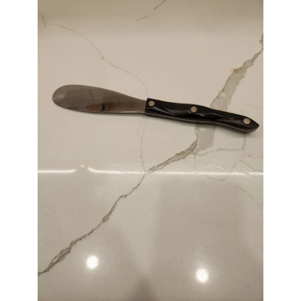 Cutco Serrated Spatula Spreader Knife Classic Brown Swirl Handle 1768